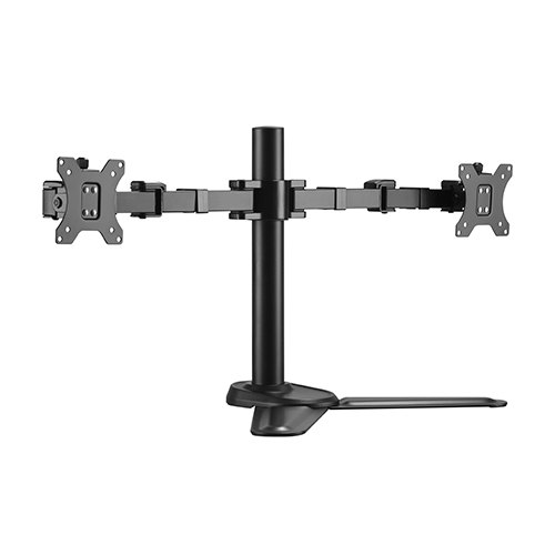 [6956745161657] 6956745161657 Brateck Dual Free Standing Monitors Affordable Steel Articulating Monitor Stand Fit Most 17"-32" Monitors Up to 9kg per screen VESA 75x75/100x100