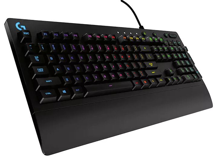 [97855123053] Logitech G213 Prodigy RGB Gaming Keyboard, 16.8 Million Lighting Colors Mech-Dome Backlit Keys Dedicated Media Controls Spill-Resistant Durable