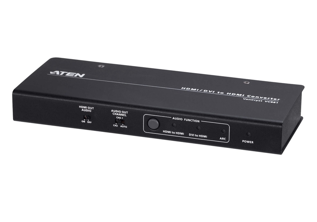[4719264647468] Aten 4K HDMI/DVI to HDMI Converter with Audio De-Embedder, supports ARC and DVI + Audio In to HDMI conversion, analog audio out and digital audio out