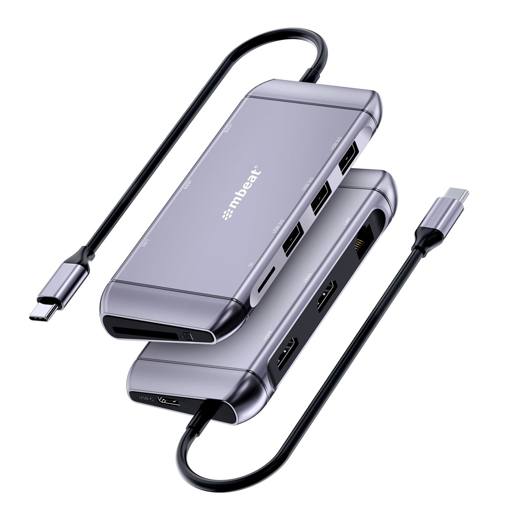 9346396002695 mbeat®  Elite X11 Dual Display Docking Station - 2x 4K HDMI, 1xUSB-C Power Delivery 100W, 3xUSB 3.0, MicroSD/SD Card, 1x RJ45