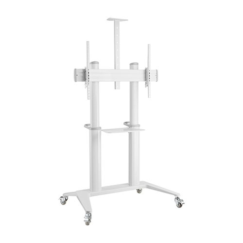[6956745168502] Brateck Ultra-Modern Large Screen Aluminum TV Cart  Fit 70"-120" Up to 140kg- White(LS)