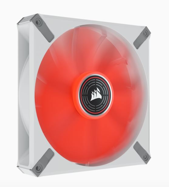 [840006640240] 840006640240 Corsair ML ELITE Series, ML140 LED ELITE WHITE, 140mm Magnetic Levitation Red LED Fan with AirGuide, Single Pack(LS)