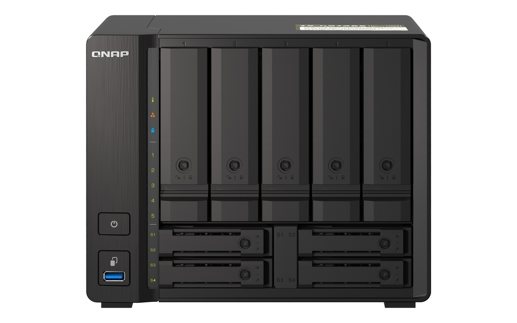 [TS-h973AX-8G] TS-h973AX-8G Qnap TS-h973AX 9-Bay NAS AMD Ryzen™ Embedded V1500B quad-core eight threads 2.2 GHz processor 8G Hot-swappable 2 x2.5GbE 1x10GBASE-T 4xUSB3.2 3YR WTY