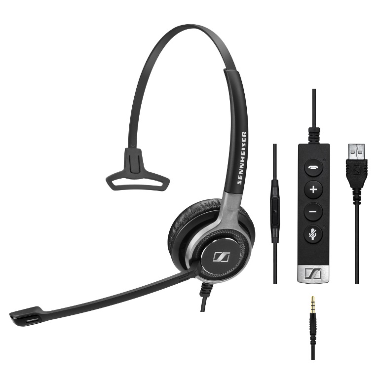 [5714708004448] EPOS | Sennheiser SC635 USB, Wired monaural UC headset with 3.5 mm jack and USB connectivity. In-line call control on USB cable and in-line mini call