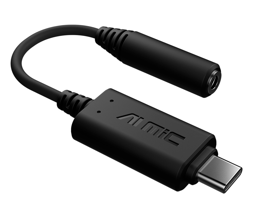 [4718017774413] 4718017774413 ASUS AI Noise-Cancelling Mic Adapter USB-C 3.0mm, Enhance Micro Performance, Compact, Portable, Gaming, VoIP, PC, MAC, Mobile, Nintendo Switch