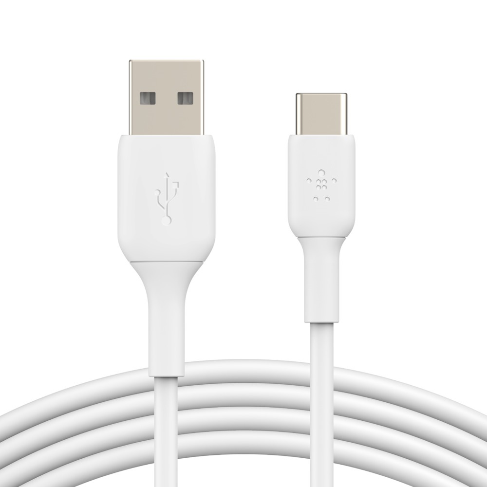 [745883788491] Belkin BoostCharge USB-C to USB-A Cable (1m/3.3ft) - White (CAB001bt1MWH),480Mbps,8K+ bend,Samsung Galaxy,iPad,MacBook,Google,OPPO,Nokia,2YR