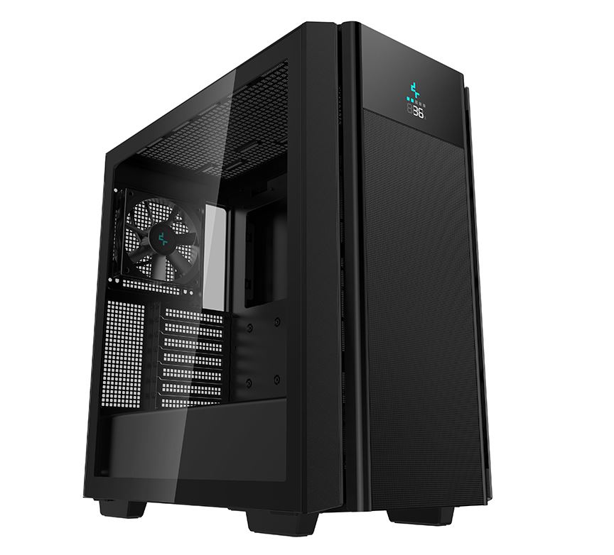 [6933412775072] DeepCool CH510 Mesh Digital Mid-Tower ATX Case, Digital Status Display,Tempered Glass, 1 x 120mm Fan, 2 x 3.5" Drive Bays, 7 x Expansion Slots
