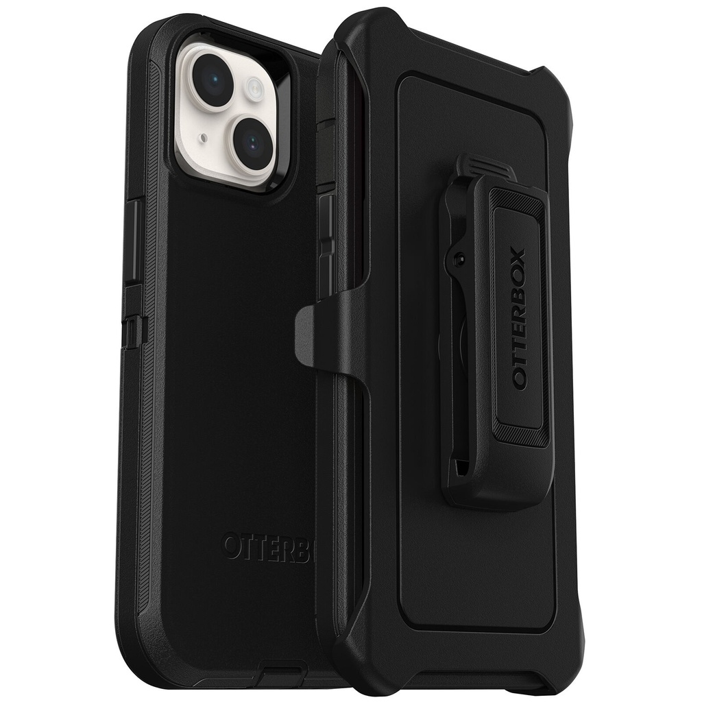 [840262379762] 840262379762 OtterBox Defender Apple iPhone 14 Plus Case Black - (77-88362), DROP+ 4X Military Standard,Multi-Layer,Included Holster, 7 Years Warranty