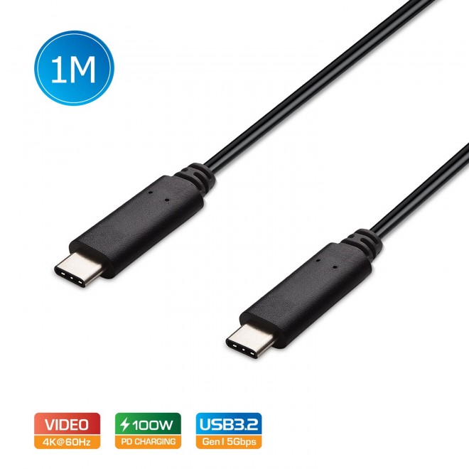[9350414002635] 9350414002635 Simplecom CA512 USB-C to USB-C Cable USB 3.2 Gen2 10Gbps 5A 100W PD 4K@60Hz 1M