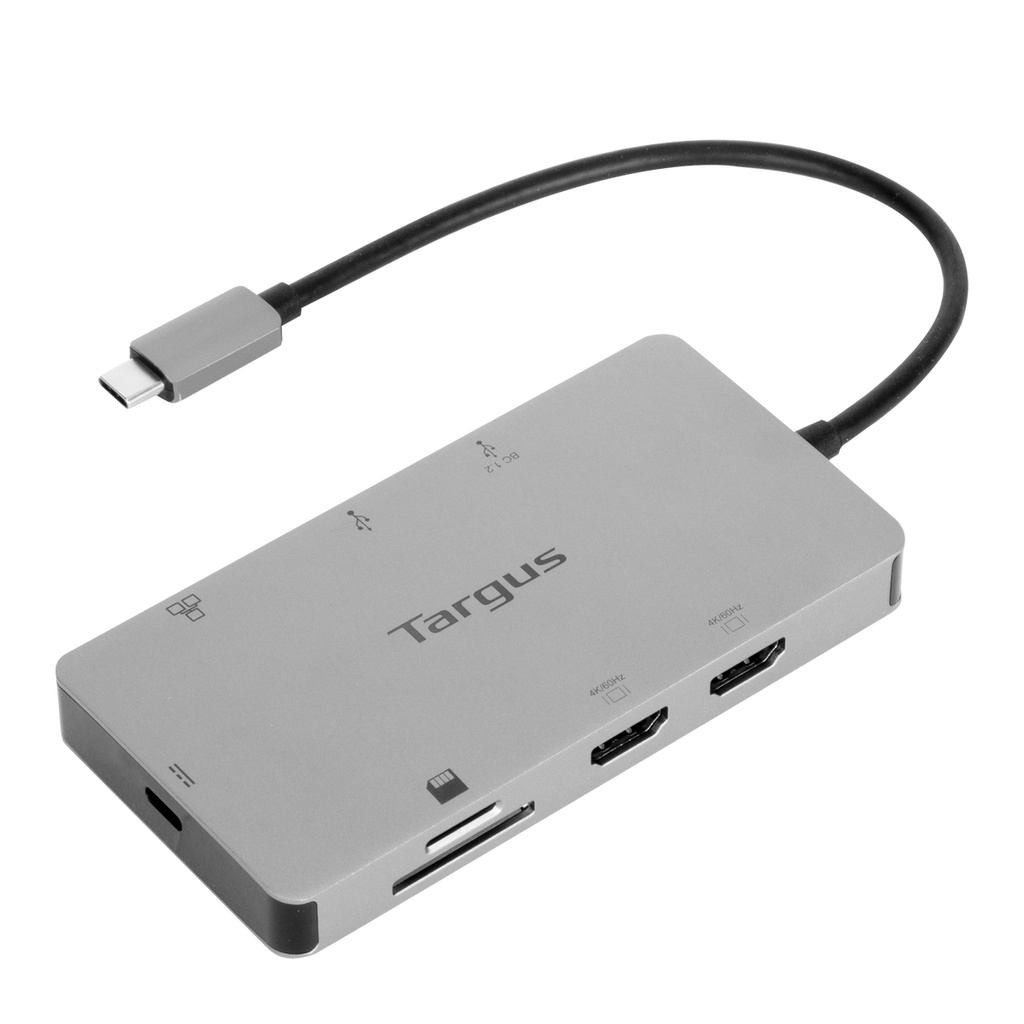 [92636356637] 92636356637 Targus USB-C Dual HDMI 4K Docking Station with 100W Power Delivery Pass-Thru 2xHDMI 2xUSB 3.2 1xSD 1xMicroSD 1xGigabit LAN