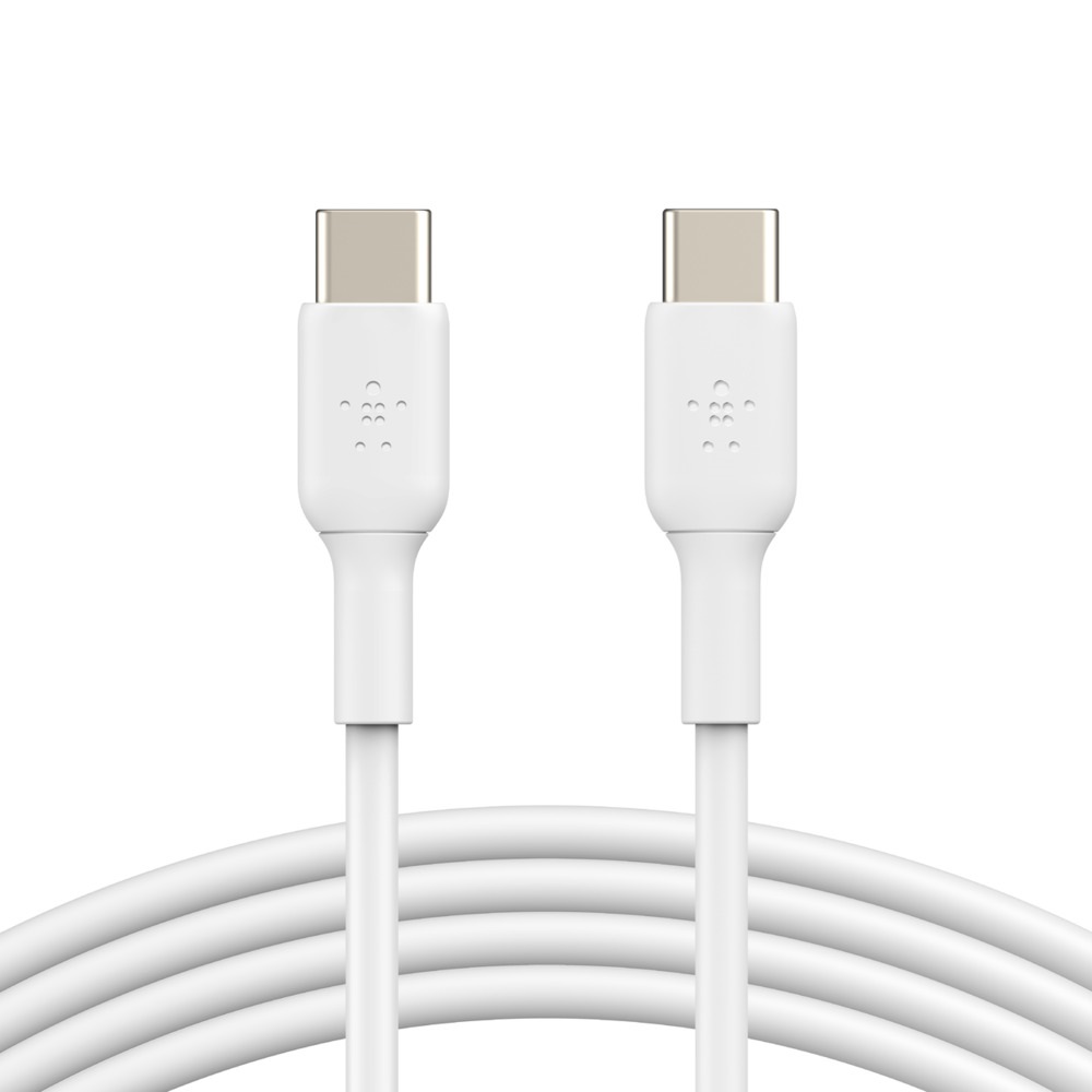 [745883788248] Belkin BoostCharge USB-C to USB-C Cable (1m/3.3ft) - White (CAB003bt1MWH),60W,480Mbps,8K+ bend,Samsung Galaxy,iPad,MacBook,Google,OPPO,Nokia,2YR