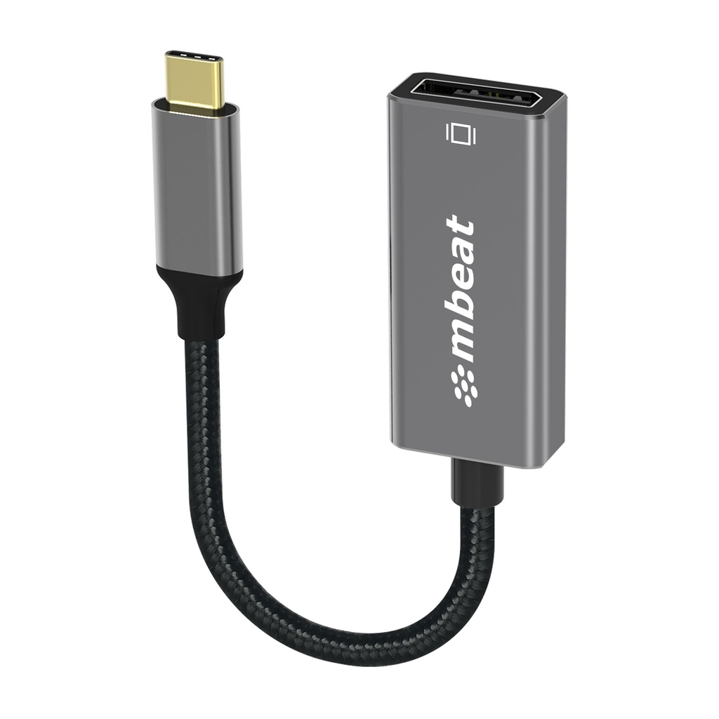 [9346396003227] 9346396003227 mbeat Elite USB-C to Display Port Adapter  -Converts USB-C to DisplayPort female port, 4K@60Hz (3840×2160),  15cm - Space Grey Weight: 30g