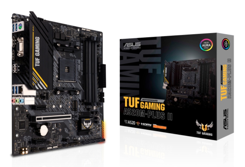 [4711081154457] 4711081154457 ASUS AMD A520 TUF GAMING A520M-PLUS II (Ryzen AM4) Micro ATX Gaming Motherboard with M.2 support, DisplayPort, HDMI, D-Sub, USB 3.2 Gen 1 ports, SATA