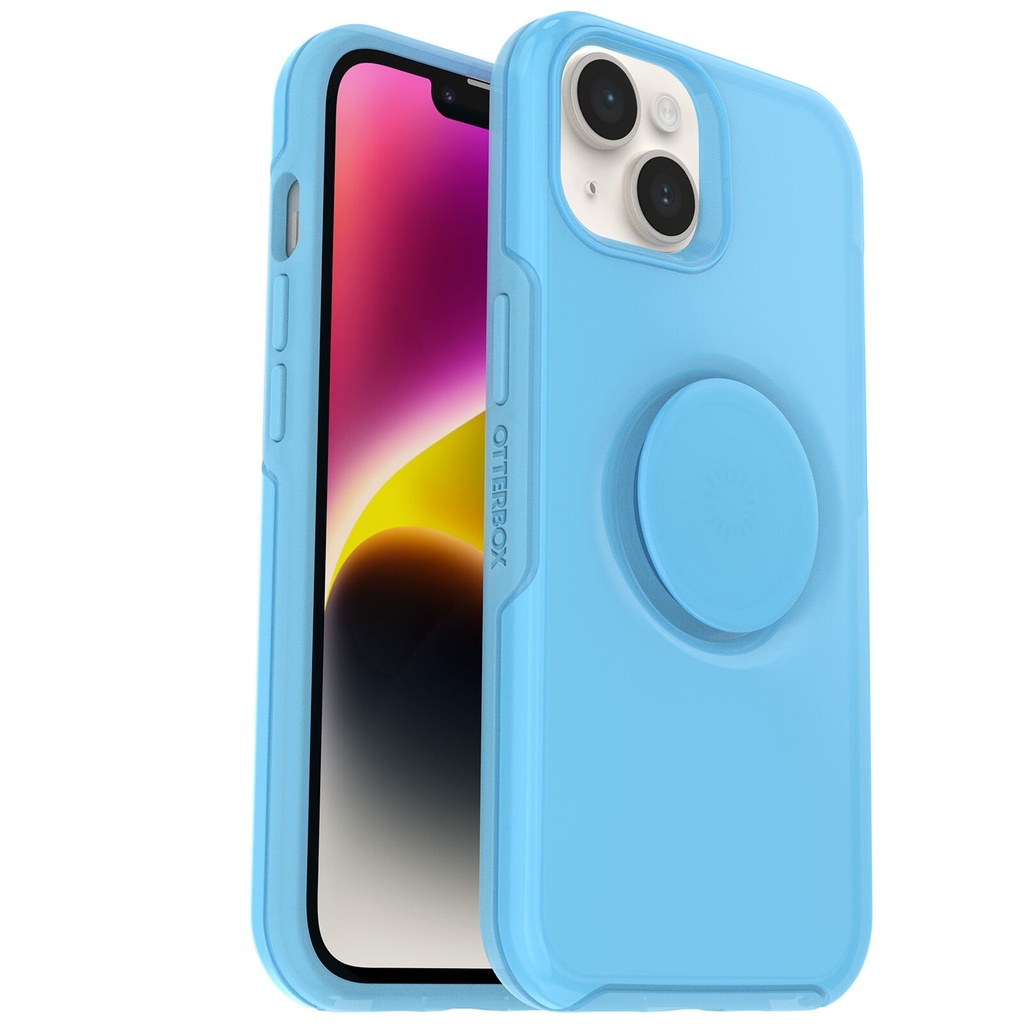 [840262396394] 840262396394 OtterBox Otter + Pop Symmetry Apple iPhone 14 / iPhone 13 Case You Cyan This? (Blue) - (77-89708), Antimicrobial, DROP+ 3X Military Standard