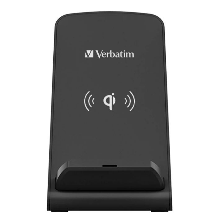 [4895117965986] 4895117965986 Verbatim Wireless Charging Stand 10W - Mobile Devices, Android, IOS, Apple, Samsung, Oppo, Nokia, Sony. Black, Qi Charge, OCP, FOD, OTP, OVP (LS)