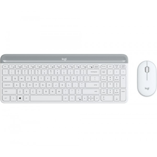 [97855152138] 97855152138 Logitech MK470 Slim Wireless Keyboard Mouse Combo Nano Receiver 1 Yr Warranty -White