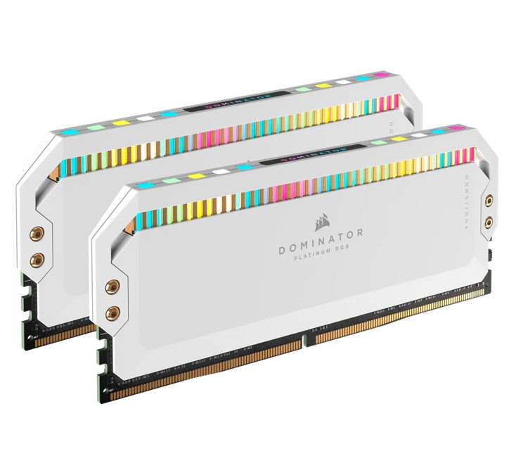 [840006663553] 840006663553 (LS) Corsair Dominator Platinum RGB 32GB (2x16GB) DDR5 UDIMM 6200Mhz C36 1.1V White Desktop PC Gaming Memory