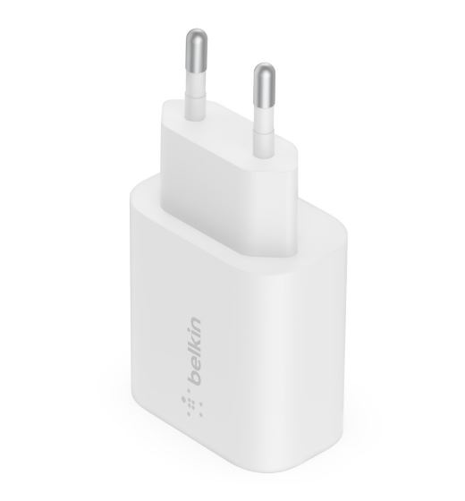 [745883838264] 745883838264 Belkin Boost Charge USB-C PD 3.0 PPS Wall Charger 25W - White (WCA004auWH), Compact and Travel-Ready,A Smarter, Faster Charger