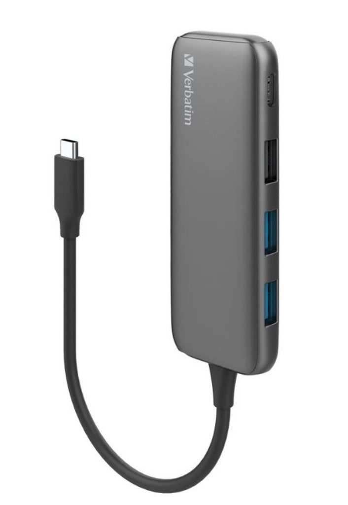 [4895117966037] Verbatim USB-C Hub with 2x USB 3.0, 1x USB 2.0  1x USB C port - Space Grey
