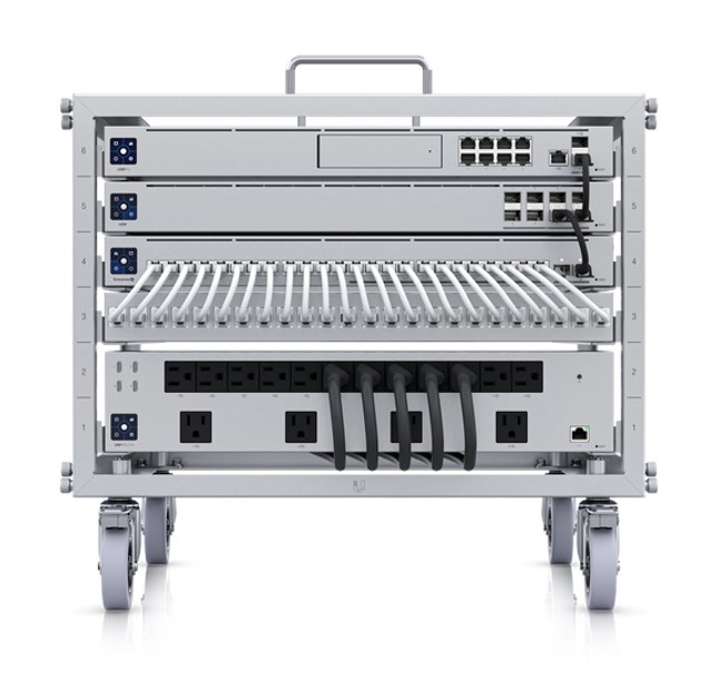 [810010075390] 810010075390 Ubiquiti Toolless Mini Rack, 6U-sized Device Rack with 24-port Blank Patch Panel, Can Assembled Without Tools, Lockable Casters, 2Yr Warr