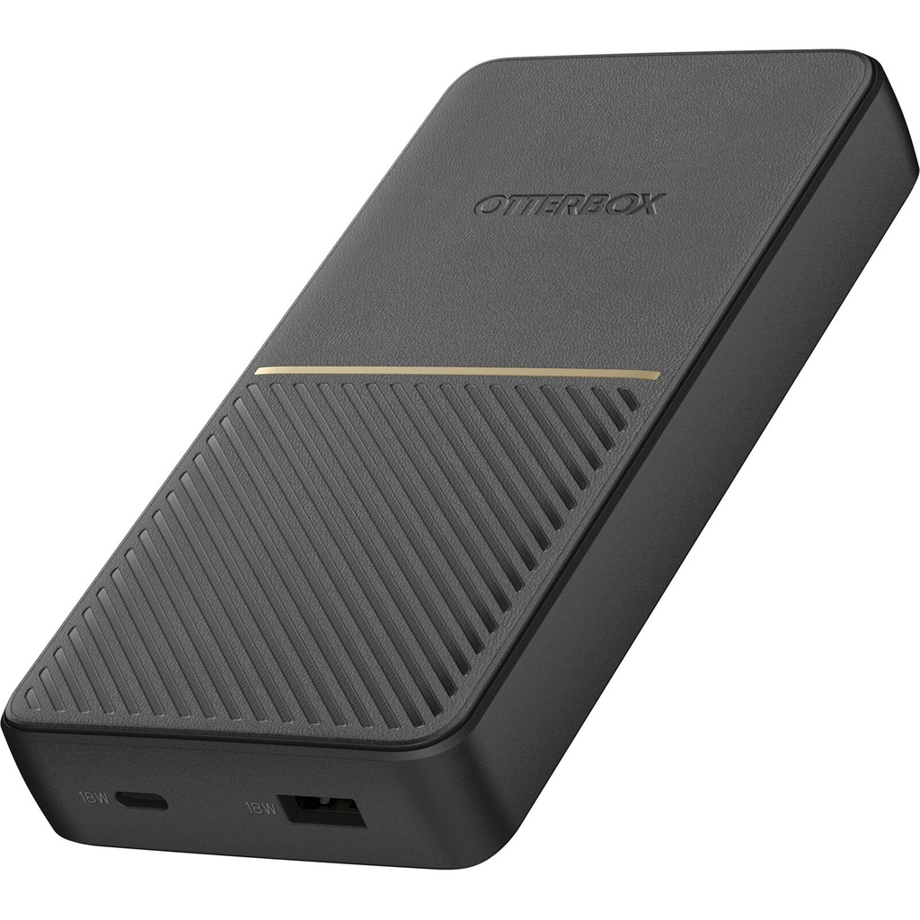 [840104294987] OtterBox Fast Charge Power Bank 20K mAh - Black (78-80642), Dual Port USB-C (18W)  USB-A (18W), Includes USB-C Cable (15CM), 2 Years Warranty