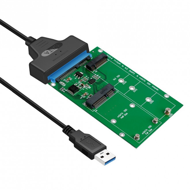 [9350414000808] 9350414000808 Simplecom SA221 USB 3.0 to mSATA + NGFF M.2 (B Key) SSD 2 in 1 Combo Adapter