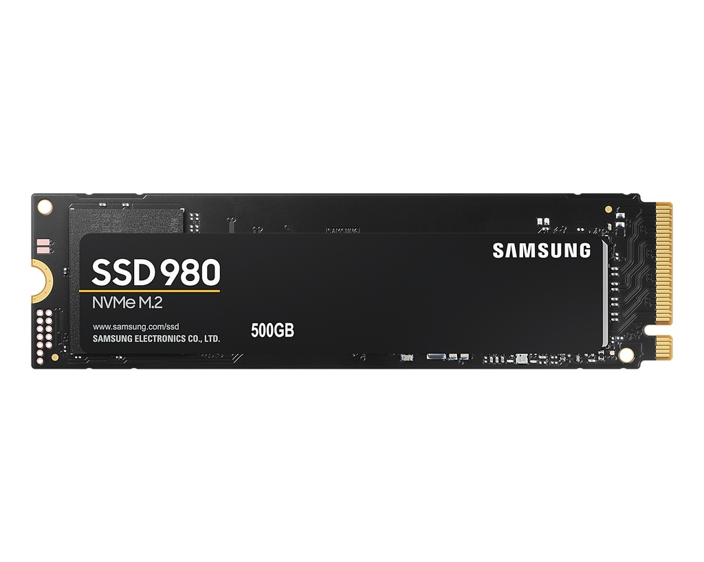 [8806090572227] 8806090572227 Samsung 980 500GB NVMe SSD 3100MB/s 2600MB/s R/W 400K/470K IOPS 300TBW 1.5M Hrs MTBF AES 256-bit Encryption M.2 2280 PCIe 3.0 Gen3 5yrs Wty