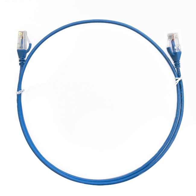 [750258579918] 750258579918 8ware CAT6 Ultra Thin Slim Cable 0.25m / 25cm - Blue Color Premium RJ45 Ethernet Network LAN UTP Patch Cord 26AWG for Data
