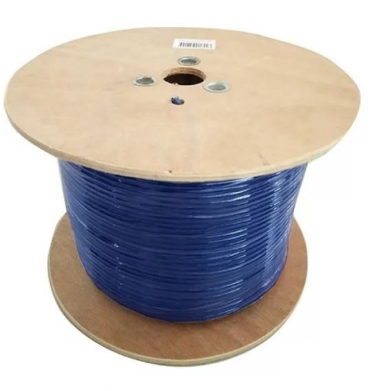 [9341756016923] 9341756016923 8Ware 350m CAT6 Cable Roll Blue Bare Solid Copper Twisted Core PVC Jacket >305m Cable Roll on Wooden Rell