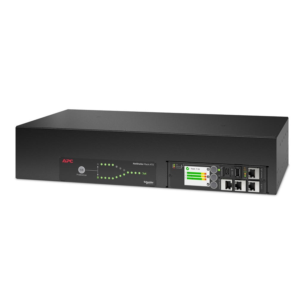 [731304432456] 731304432456 APC Netshelter Rack Automatic Transfer Switch, 2U, 32A, 230V, 2 IEC 309 IN, 16 C13, 2 C19 OUT, 50/60 Hz
