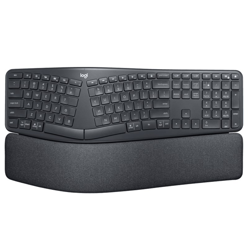 [97855165695] 97855165695 Logitech K860 ERGO Split Wireless Keyboard - Curved Ergonomic Split Keyboard, Bluetooth/2.4GHz USB