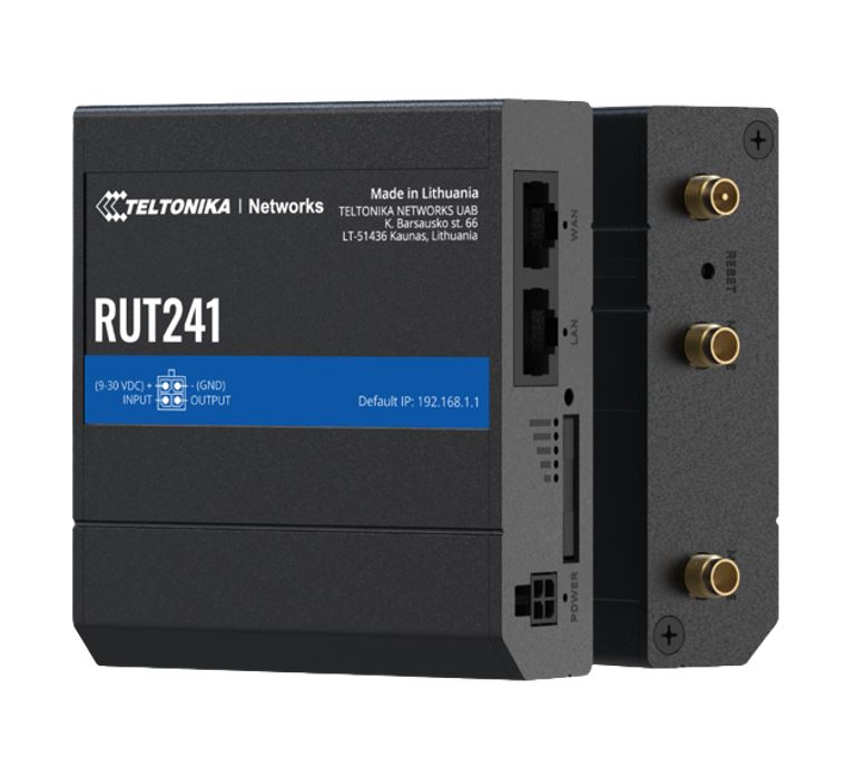 [4779051840151] 4779051840151 Teltonika RUT241 Industrial Cellular Router, Instant LTE Failover, Compact and Powerful Industrial 4G LTE Router/Firewall, PSU included