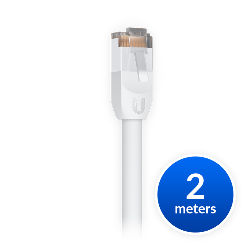 [810010077356] 810010077356 Ubiquiti UniFi Patch Cable Outdoor 2M White, Single Unit, All-weather, RJ45 Ethernet Cable, Category 5e,  2Yr Warr