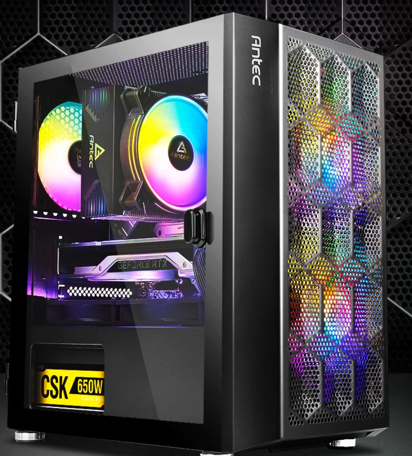 [761345810210] 761345810210 Antec NX200M RGB m-ATX, ITX Case, 3x RGB Fan. Large Mesh Front for excellent cooling, Side Window, Radiator 240mm. GPU 275mm