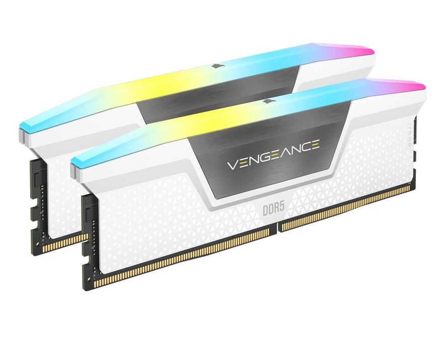 [840006694717] 840006694717 Corsair Vengeance RGB 32GB (2x16GB) DDR5 UDIMM 6200MHz C36 1.3V Desktop Gaming Memory White