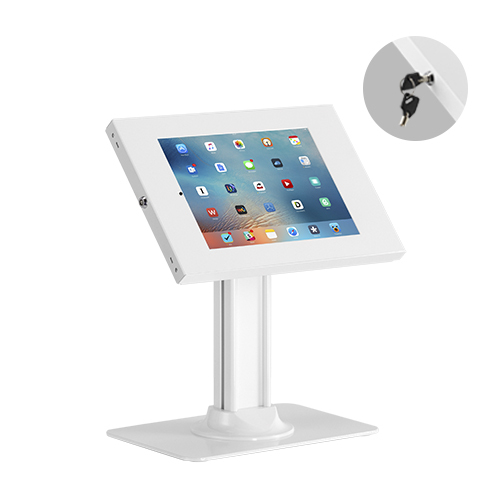 [6956745166805] 6956745166805 Brateck Anti-Theft Countertop Tablet Holder with Bolt Down Base Fit most  9.7” to 11” tablets - White (LS)