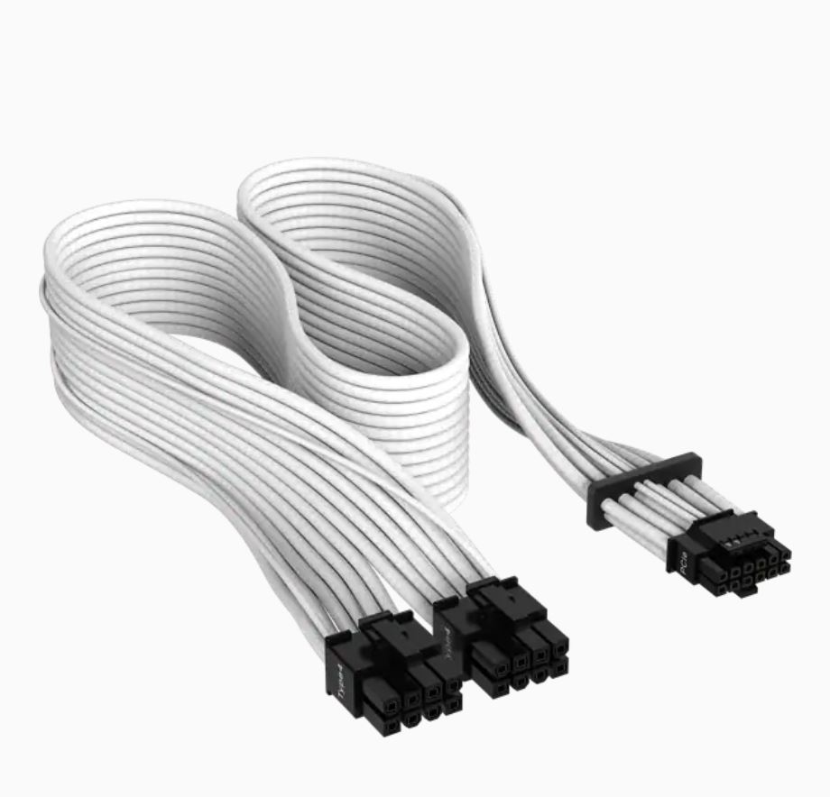 [840006694526] 840006694526 Corsair Premium Individually Sleeved 12+4pin PCIe Gen 5 Type-4 600W 12VHPWR Cable, White 4080 / 4070 / 4090xx
