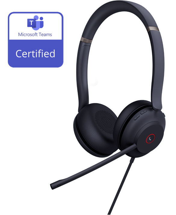 [6938818315266] Yealink TEAMS-UH37-D MicrosoftTeams Certified USB Wired Headset, Stereo, USB-A 2.0, 35mm Speaker, Busylight, Leather Ear Cushion *LAST STOCK