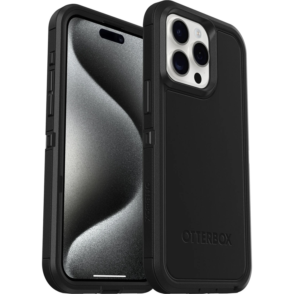 [840304733453] 840304733453 OtterBox Defender XT MagSafe Apple iPhone 15 Pro Max (6.7") Case Black - (77-92966), DROP+ 5X Military Standard, Multi-Layer, Rugged,7 Years Warranty