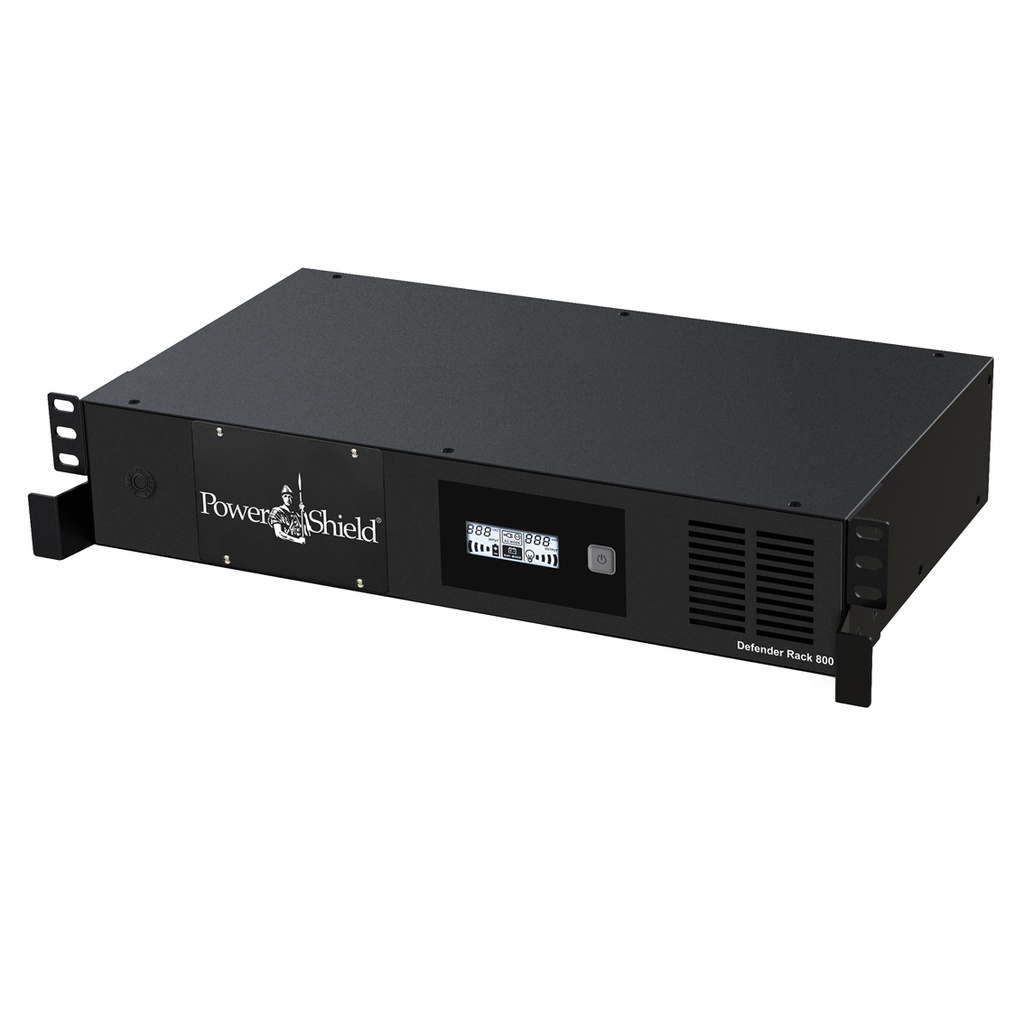 [9346909001030] PowerShield Defender Rack Mount 800VA, 2RU Shallow depth UPS, 4 AUS sockets, user-replaceable batteries, 2-year warranty