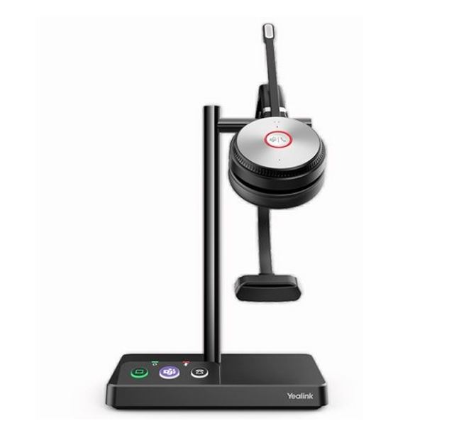 [6938818306363] Yealink WH62 Mono Teams DECT Wireless Headset, Busylight On Headset, Leather Ear Cushions, Multi-devices connection, Breathable Wearing, HD voice