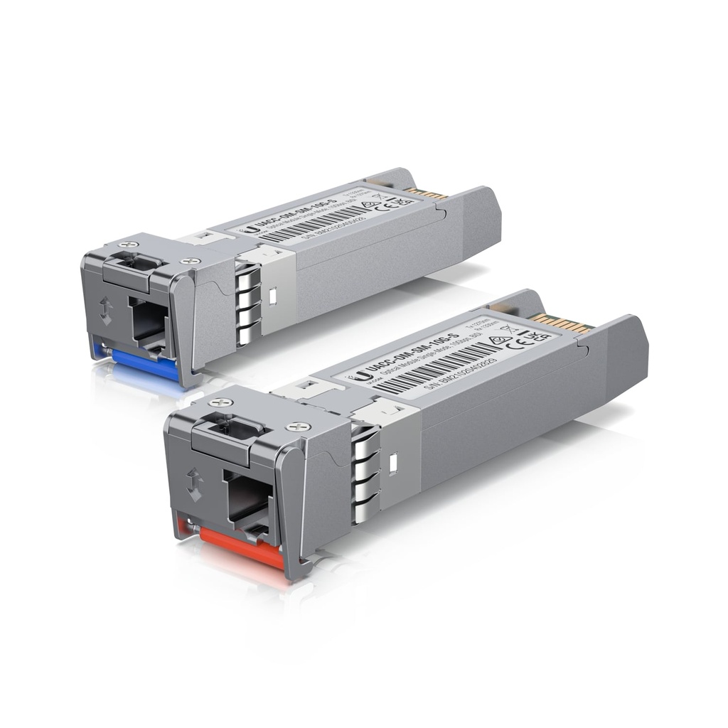 [810010076960] 810010076960 Ubiquiti UFiber SFP+ Single-Mode Module, 10G BiDi,  2 Pack, Same 10 Gbps Speed, Less Cable Required (Single Strand, LC Connector), 2Yr Warr