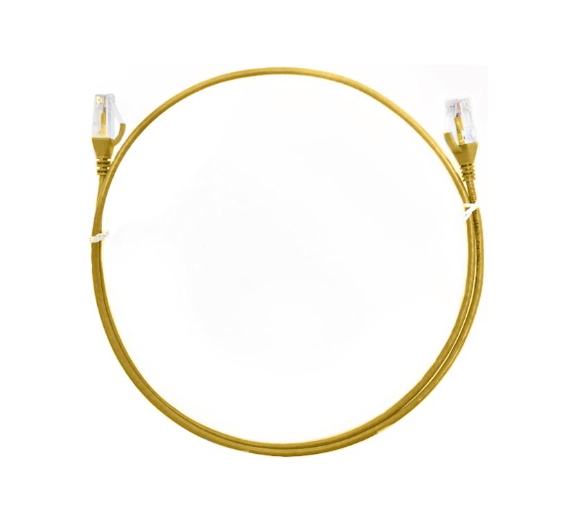 [744109262982] 744109262982 8ware CAT6 Ultra Thin Slim Cable 20m - Yellow Color Premium RJ45 Ethernet Network LAN UTP Patch Cord 26AWG for Data