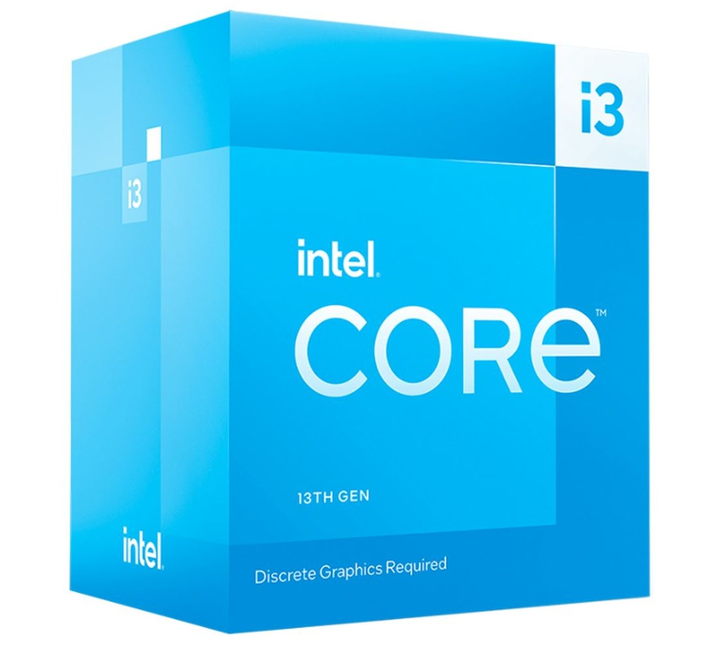 [5032037260336] Intel i3 13100F CPU 3.1GHz (4.5GHz Turbo) 13th Gen LGA1700 4-Cores 8-Threads 12MB 58W Graphic Card Required Retail Raptor Lake with Fan (LS)