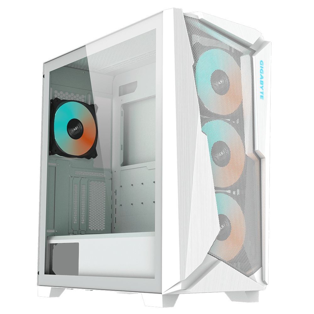 [810075655636] 810075655636 Gigabyte C301 RGB Tempered Glass E-ATX White Mid Tower Gaming Chassis  2x3.5" 2x2.5" 2xUSB3.0 Detachable Dust Filter Liquid Cooling PSU Standard ATX