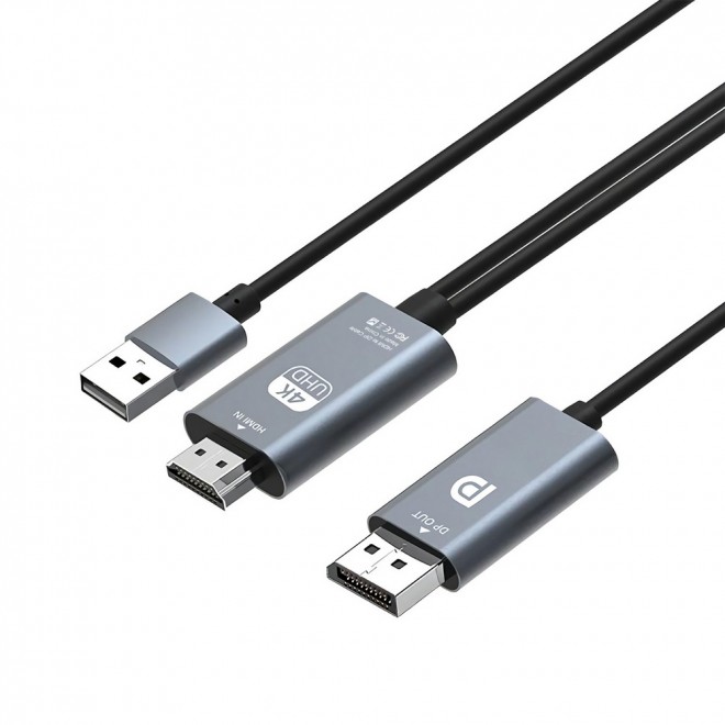 [9350414002581] Simplecom TH201 HDMI to DisplayPort Active Converter Cable 4K@60hz USB Powered 2M