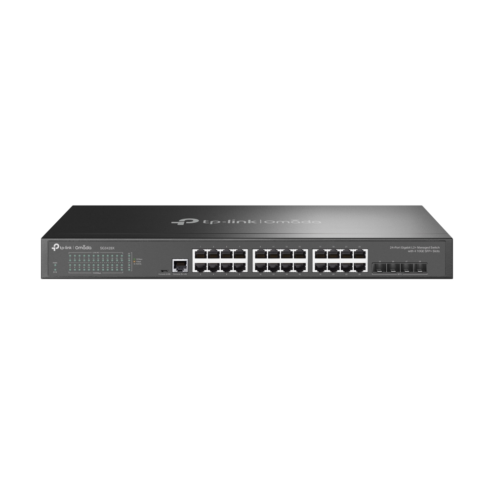 [6935364010522] 6935364010522 TP-Link SG3428X JetStream 24-Port Gigabit L2+ Managed Switch with 4 10GE SFP+ Slots IGMP Snooping Omada Rack Mountable Fanless