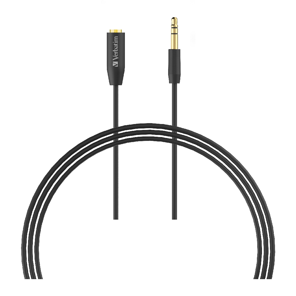 [4895117965740] Verbatim 3.5mm 3 Meters - Premium Aux Audio Extension Cable 3m - Black