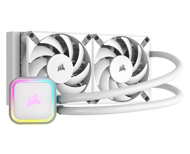 [840006600282] 840006600282 Corsair iCUE H100i RGB ELITE Liquid CPU Cooler - Dynamic RGB, AF Elite high Airflow Fans, Zero RPM mode,  White Easy Tooless USB-C Installation