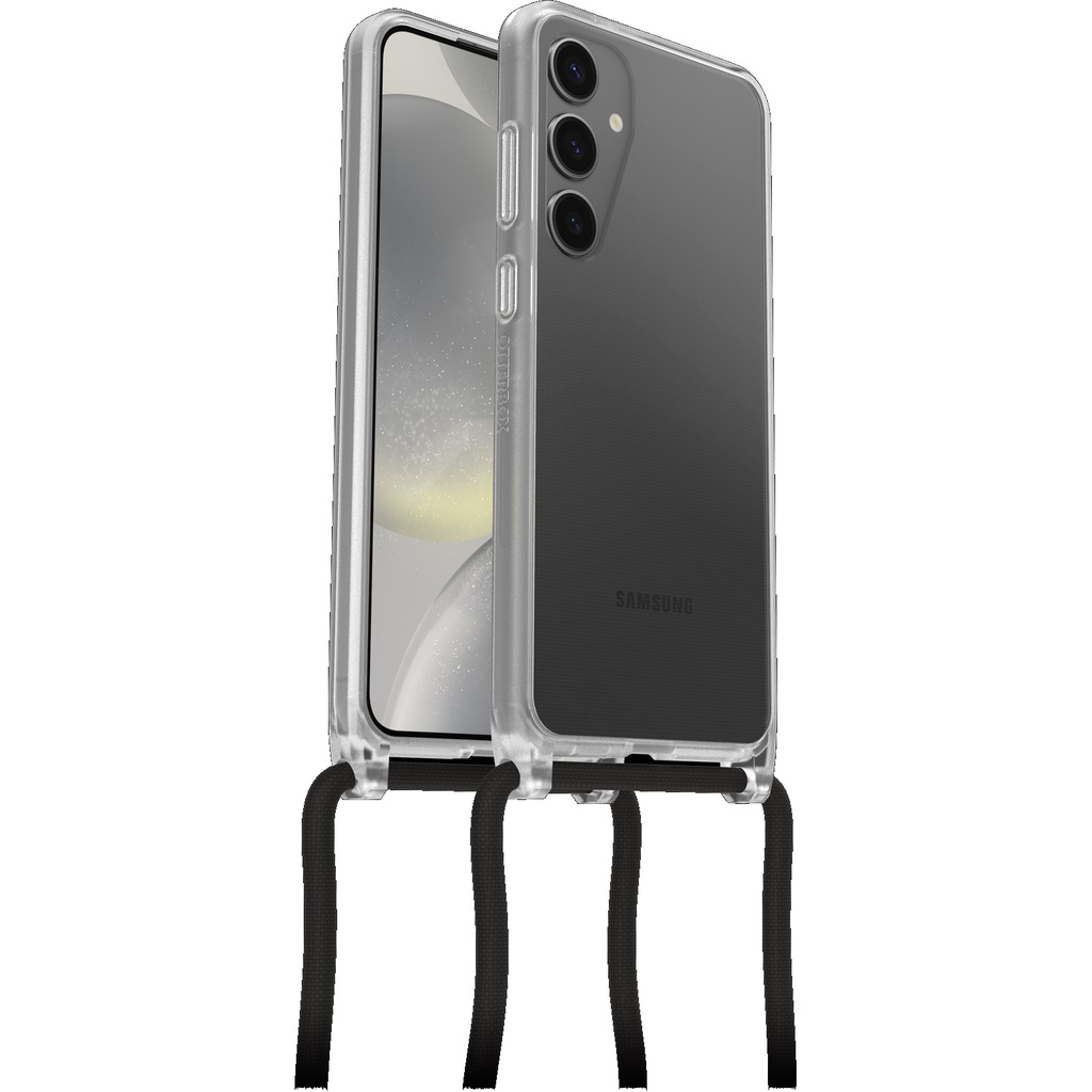 [840304753086] 840304753086 OtterBox React Necklace Samsung Galaxy S24+ 5G (6.7") Case Clear - (77-94740), DROP+ Military Standard, Detachable Nylon Rope, 7 Years Warranty